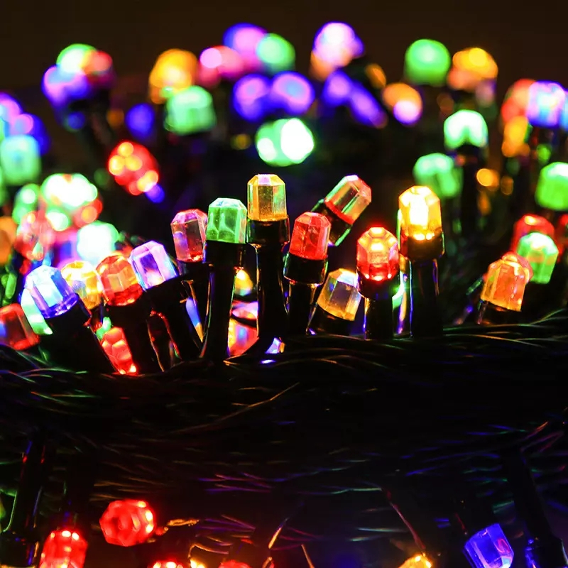 (7m) 50 LED's Deko Lichterkette Beleuchtung 8 Modi   Fernbedienung (Batteriebetrieben) - Bunt