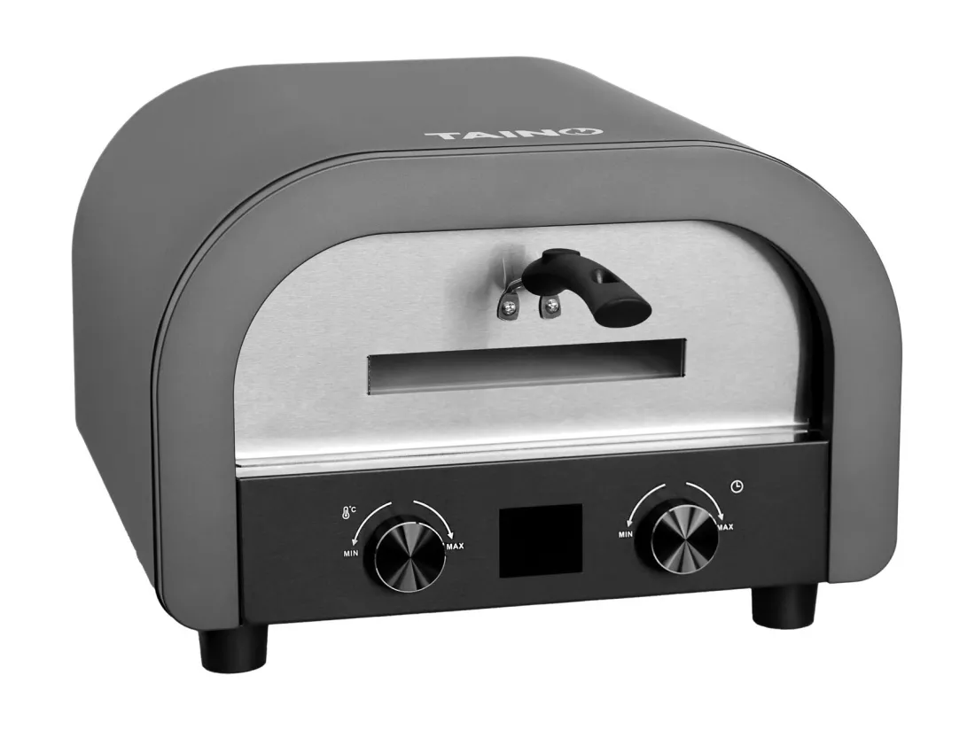 Four à pizza électrique noir 2200W four grill 1 chambre avec vitre pierre à pizza