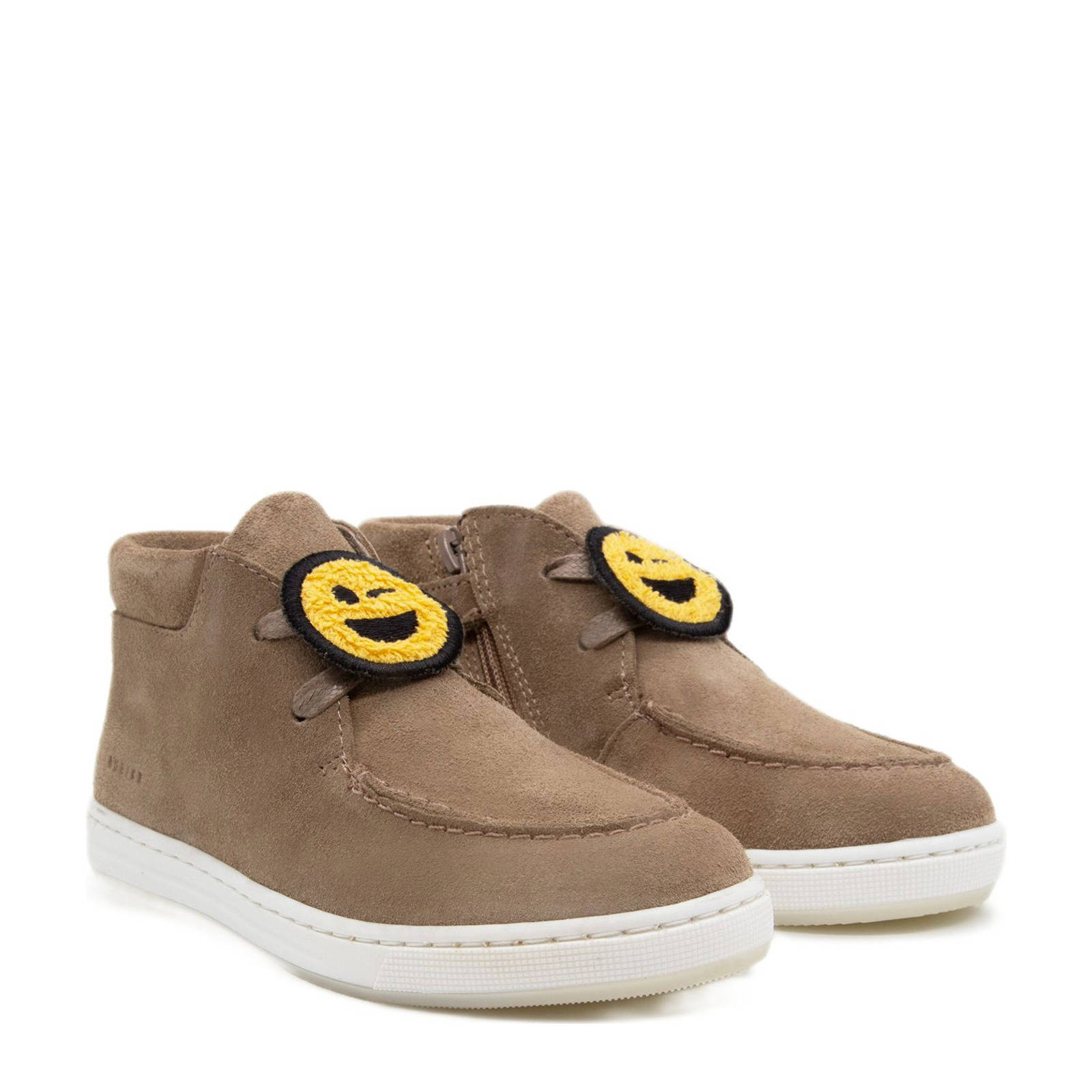 Nubikk suède veterboots taupe