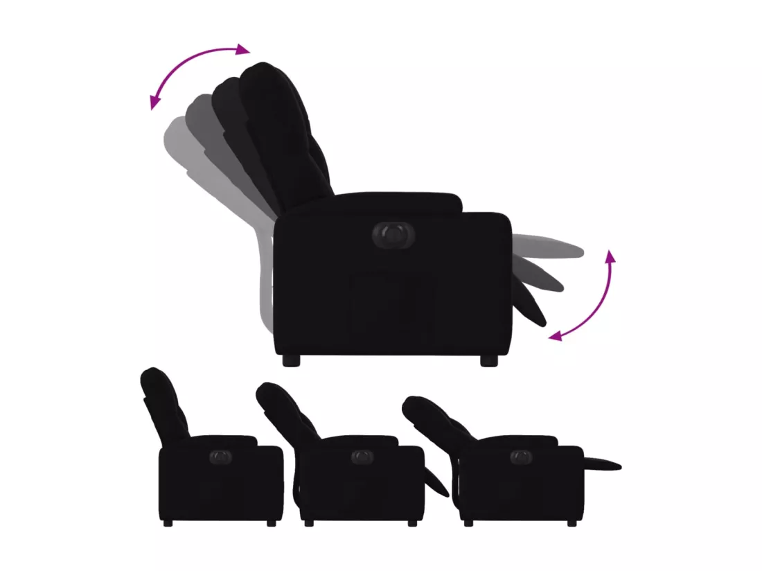 Fauteuil inclinable électrique Noir Tissu