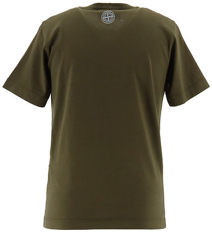 Stone Island T-Shirt - Militär Green m. Print