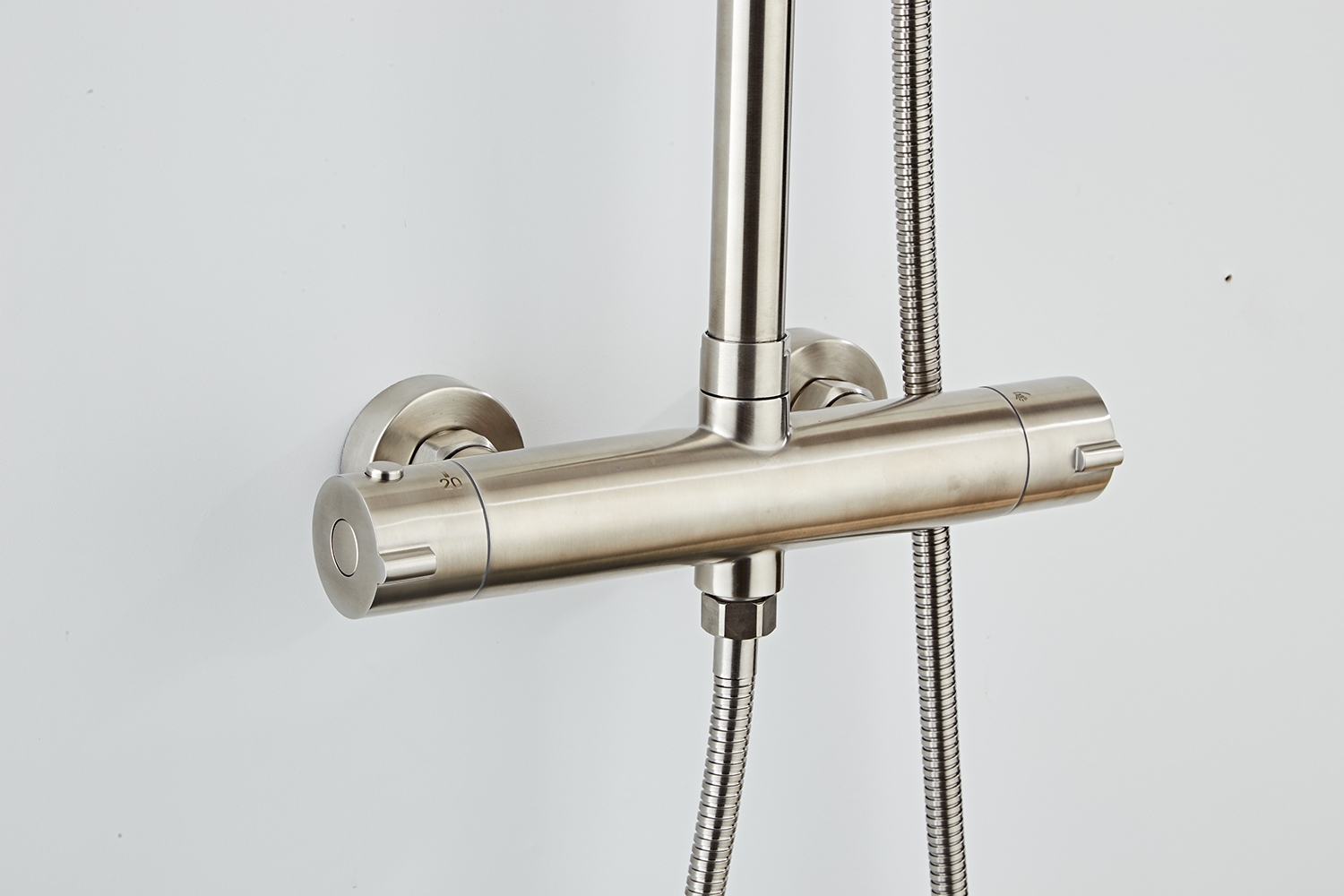 Saniclear Exclusive volledig 304 RVS regendouche opbouw 20cm met staafhanddouche