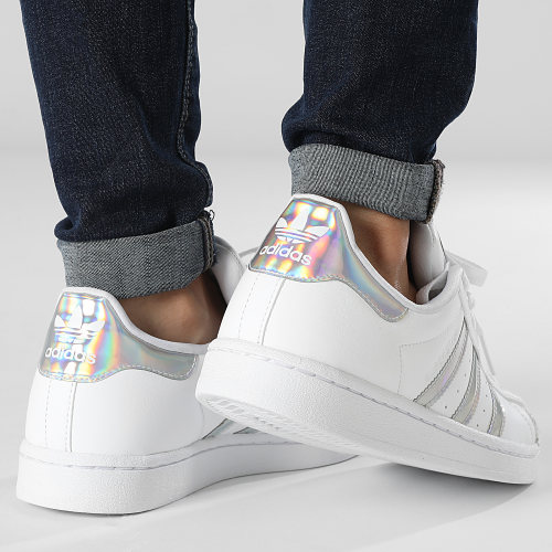 Baskets Femme Superstar IG0238 Cloud White Iridescent Silver Dawn