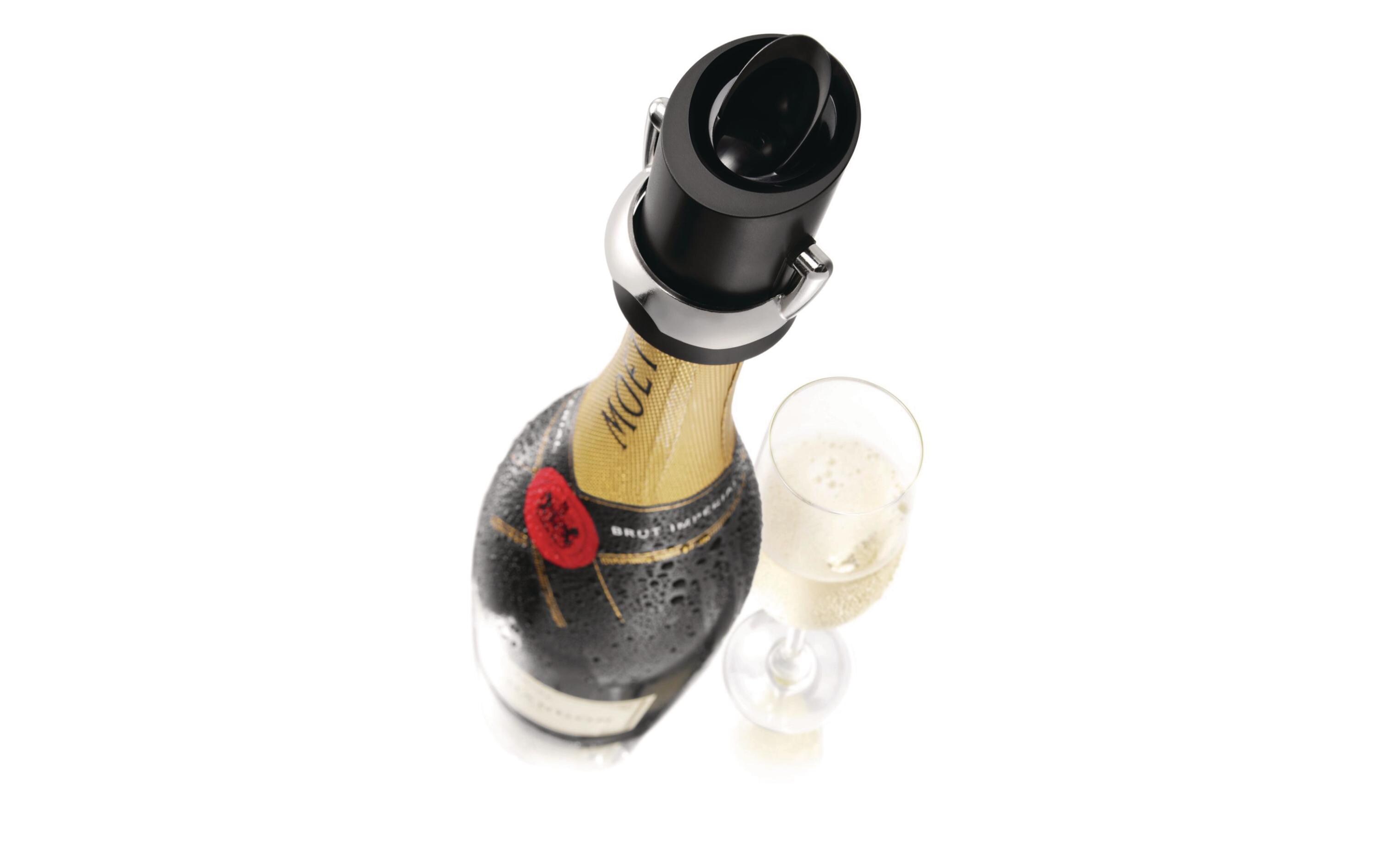 Sekt- und Champagnerverschluss Saver SchwarzVerschluss für fast alle Champagner- und Sektflaschen
