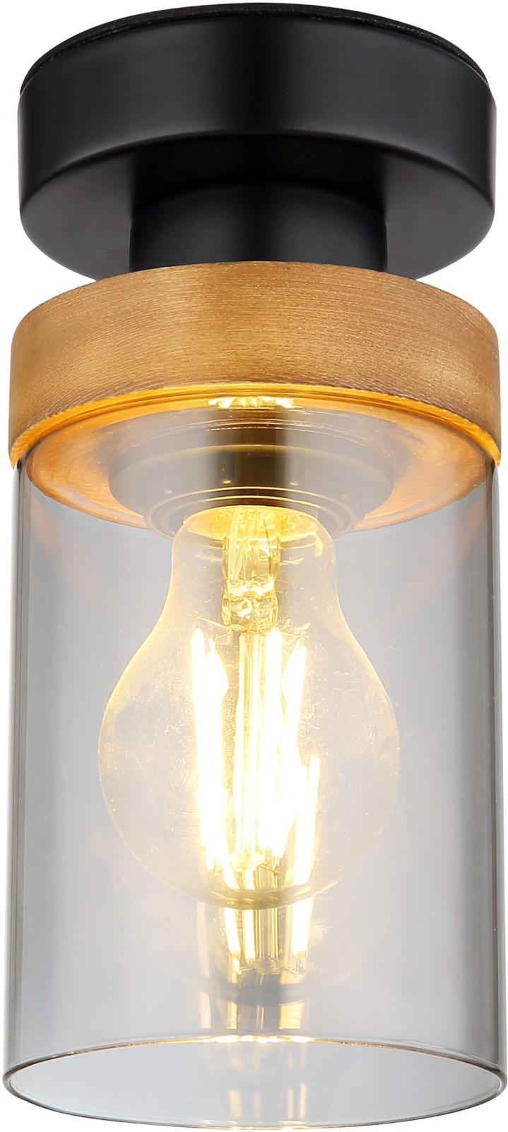 Deckenlampe - schwarz matt-dunkelbraun - 20,5 cm