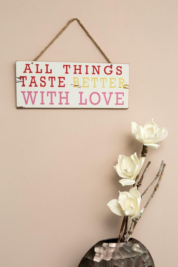 Holzschild - With Love - 40x16 cm