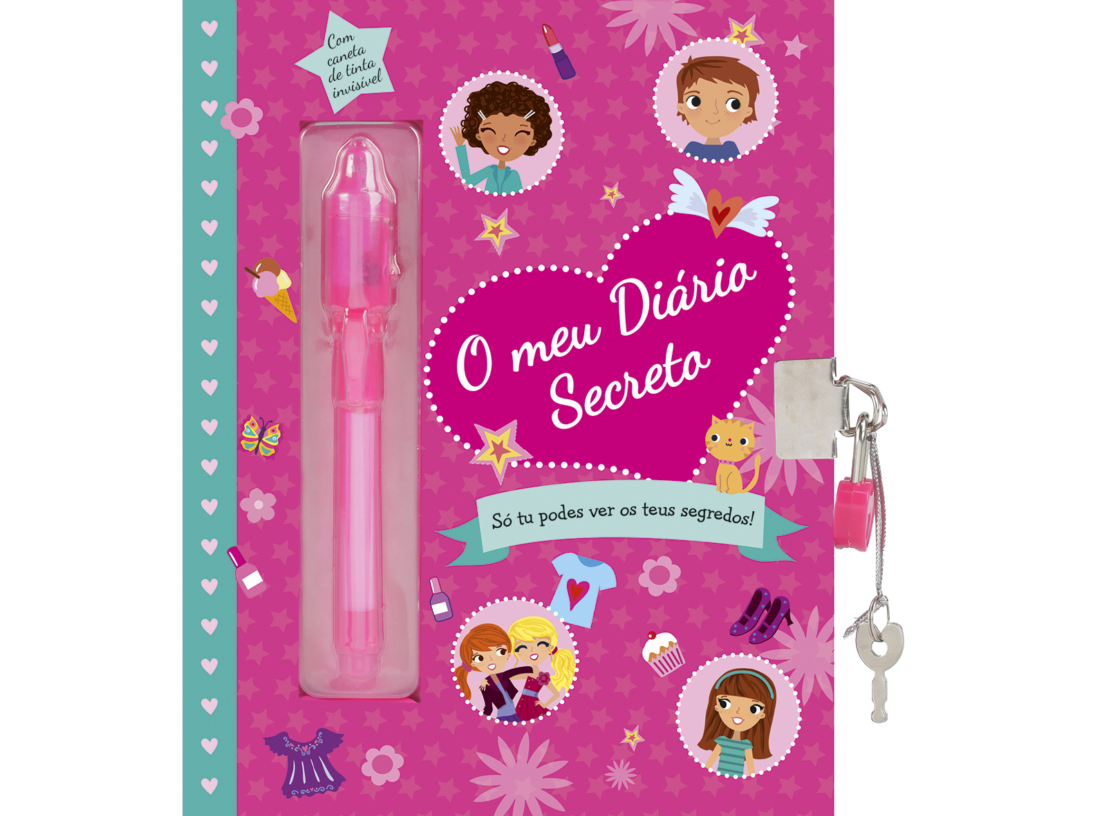 LIVRO O MEU DIÁRIO SECRETO (CAPA COR DE ROSA)