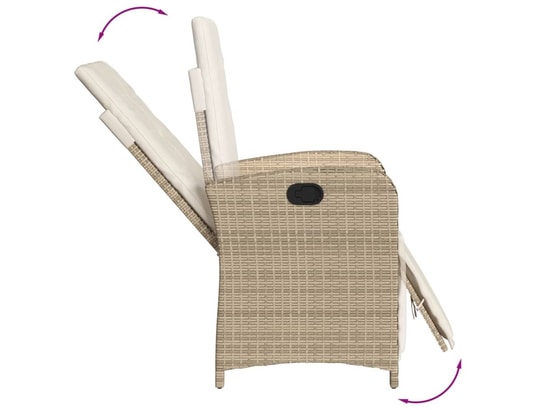 VIDAXL - Chaises inclinables de jardin lot de 2 avec repose-pied roti...