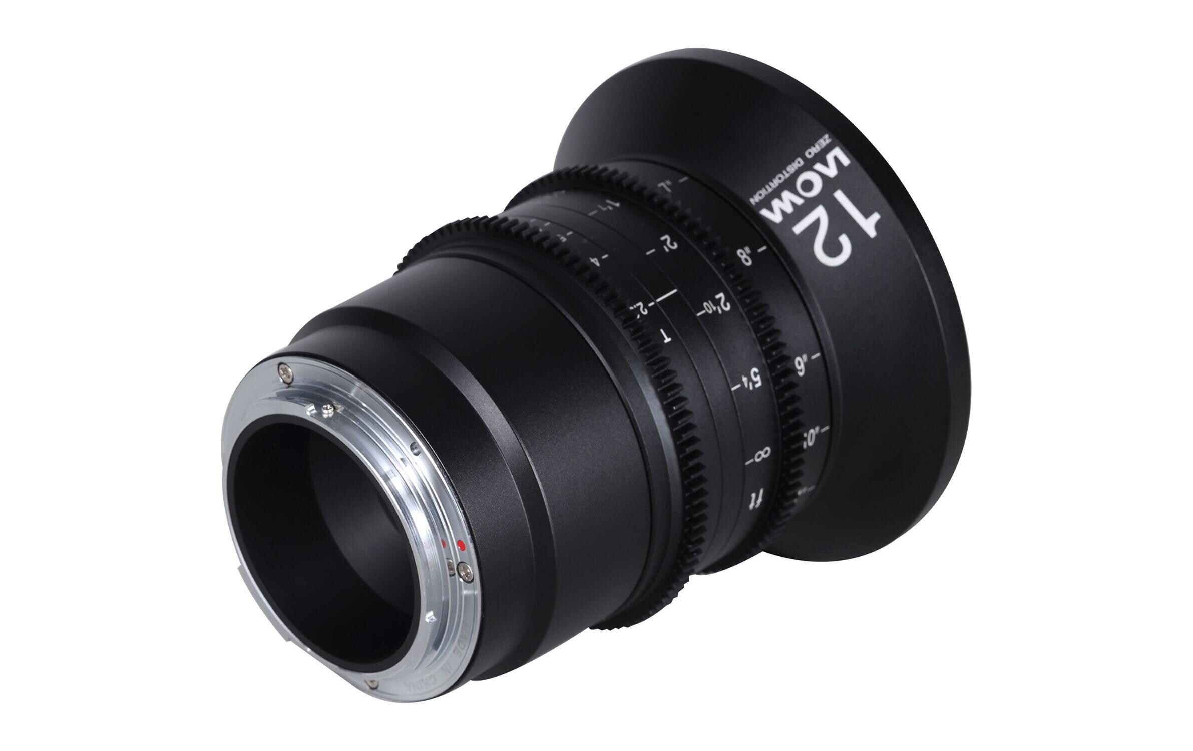 Festbrennweite 12 mm T/2.9 Zero-D Cine (Feet) – Canon RF<br>Leichtes und kompaktes Objektiv für Grossformat- und Super35-Kameras