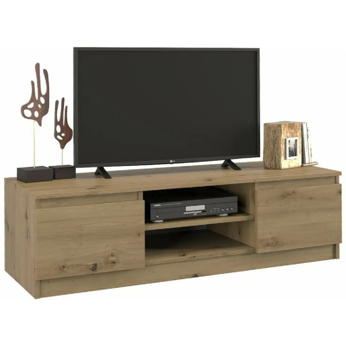 Vivaldi Meuble TV Malawi 120 cm - Chêne Artisan