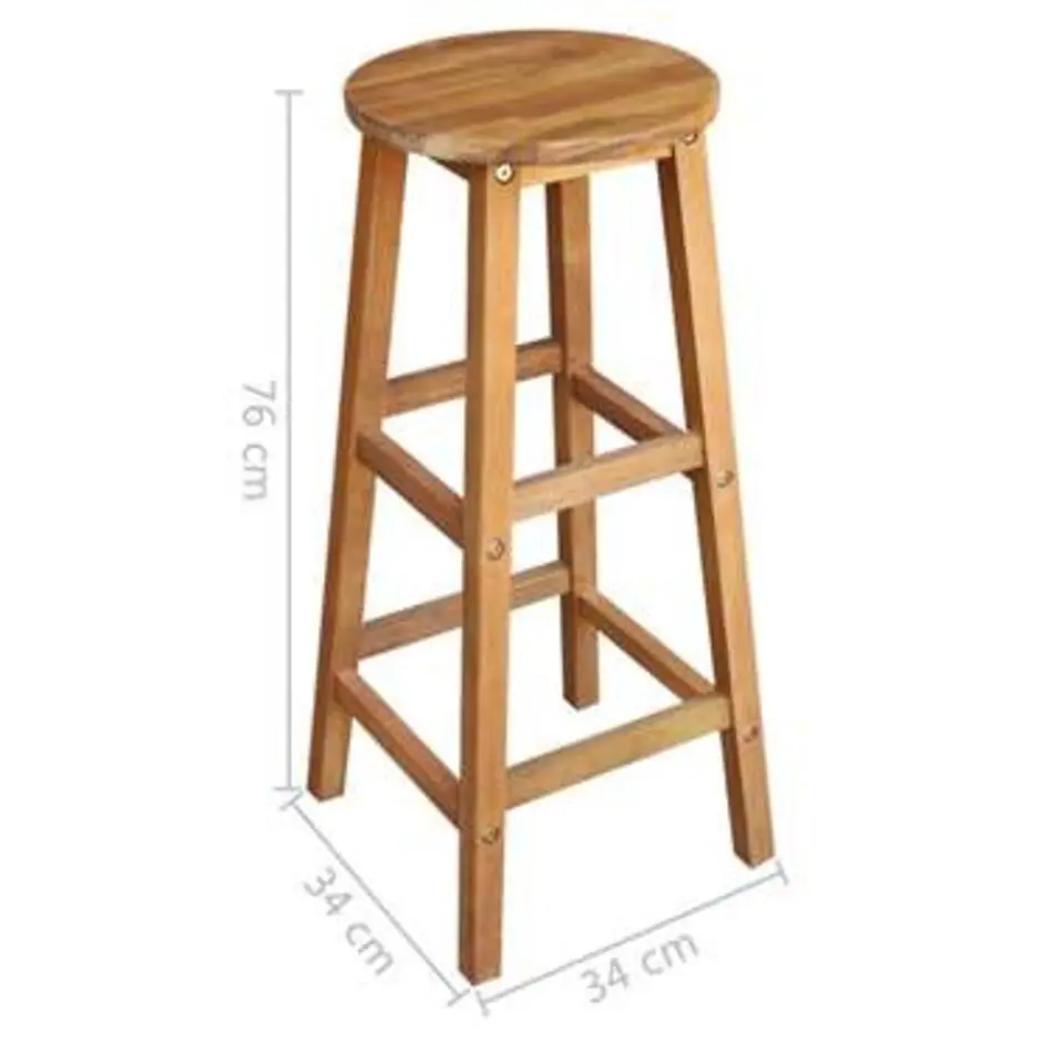 vidaXL - Barstoel - Bruin - Acaciahout - 2 stuks