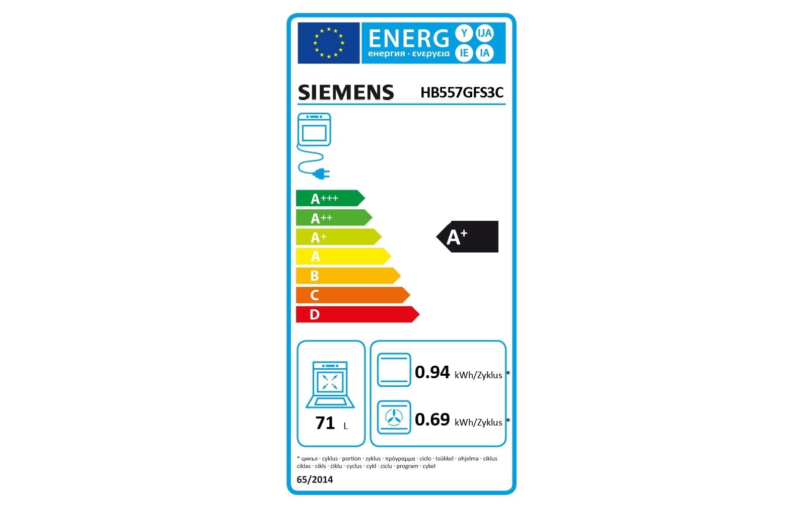 Einbaubackofen HB557GFS3C Edelstahl A+<br>Backofen für den Einbau