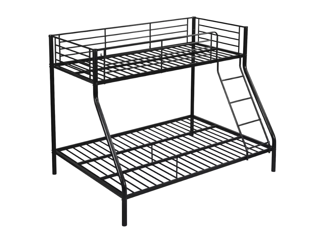 Lits superposés ELEVATIO IV - 90 et 140 x 190 cm - Acier - Noir + matelas