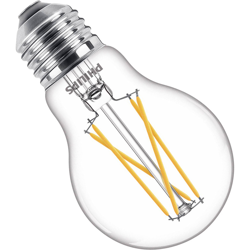 Philips LED lamp transparant E27 3.4W 2200K-2700K Dimbaar