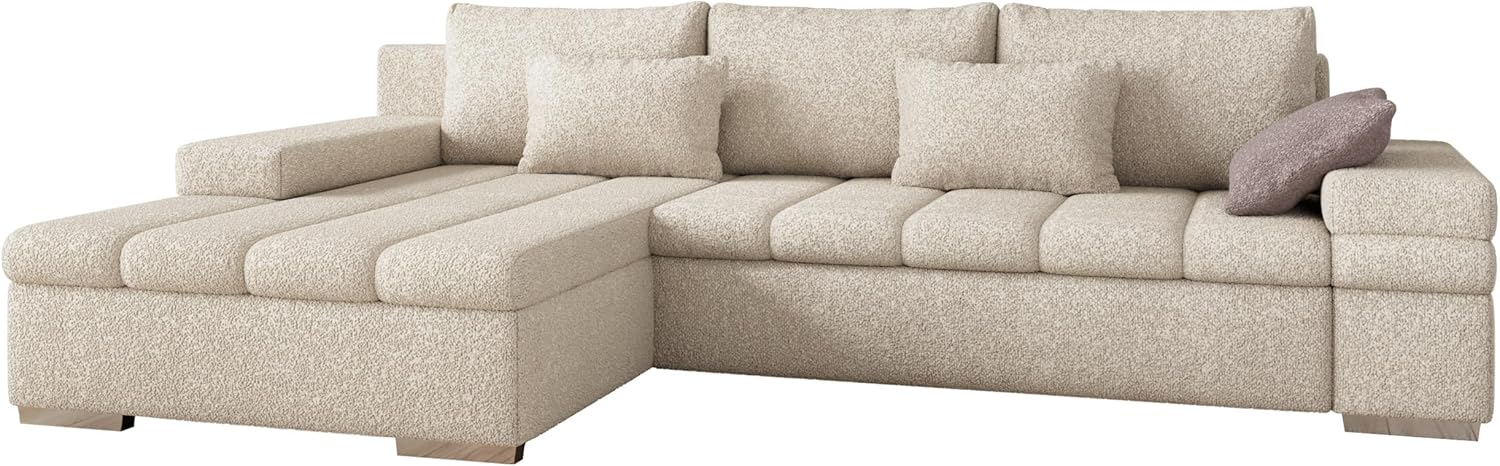 Mirjan24 Ecksofa Bangkok Premium, Eckcouch mit Schlaffunktion und Bettkasten, Couch L-Form Sofa für Wohnzimmer, Gästezimmer, Wohnlandschaft (Abriamo 3 + Abriamo 3 + Abriamo 11, Seite: Links)