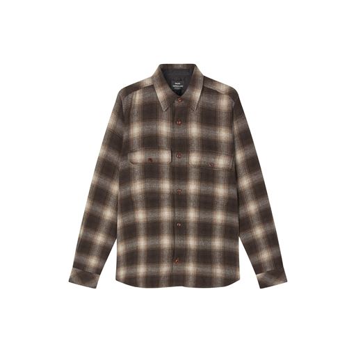 Mads Nørgaard Soft Wool Noah Overshirt, Desert Palm Check, XL
