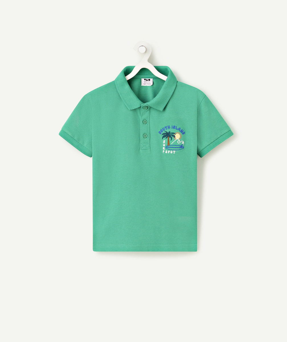 polo manches courtes garçon vert