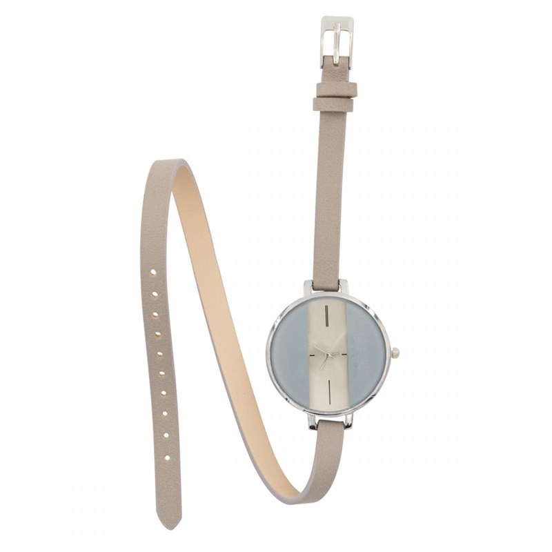 Coffret montre Femme M. JOHN bracelet Cuir Gris