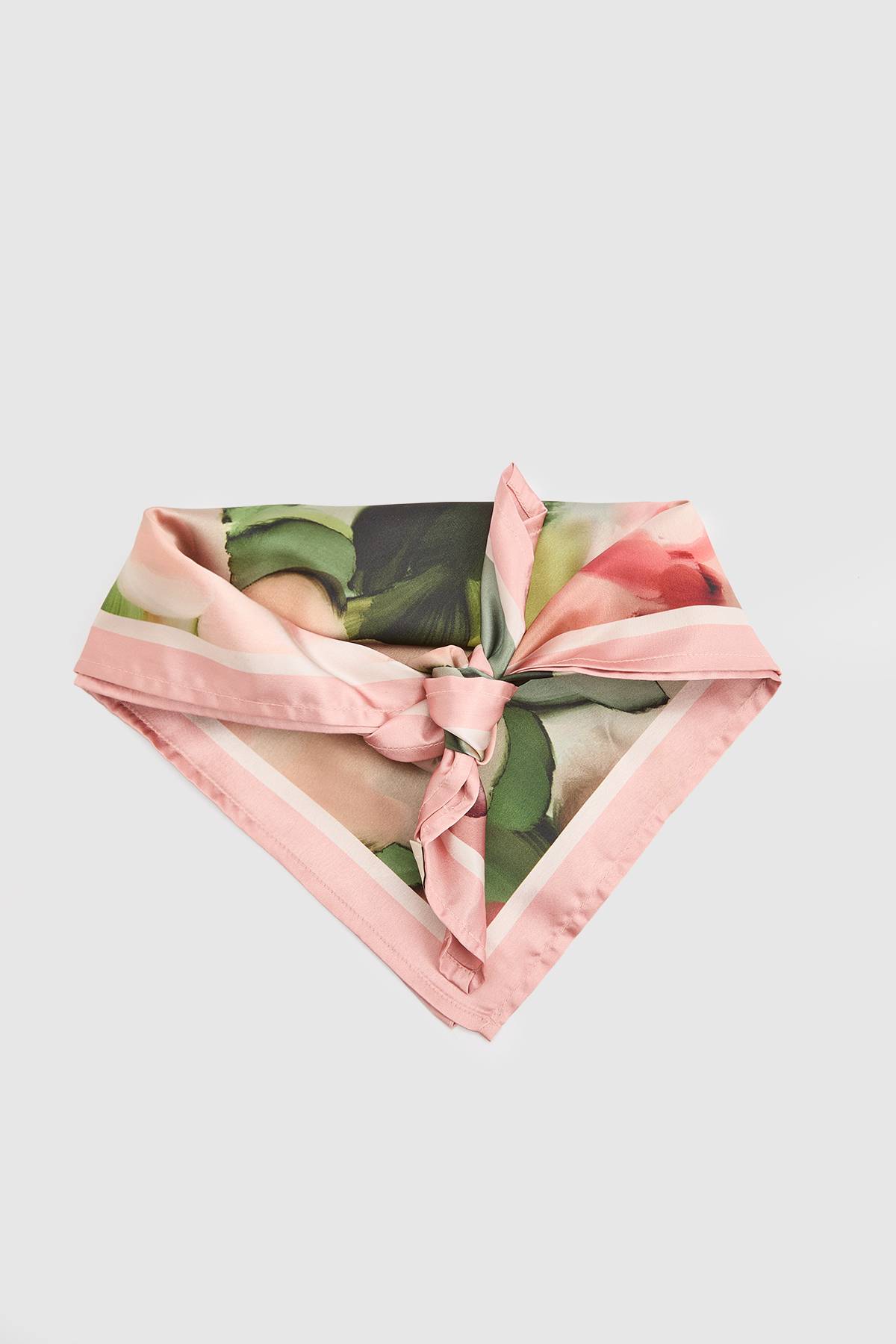 Oasis Floral Printed Satin Neck Scarf