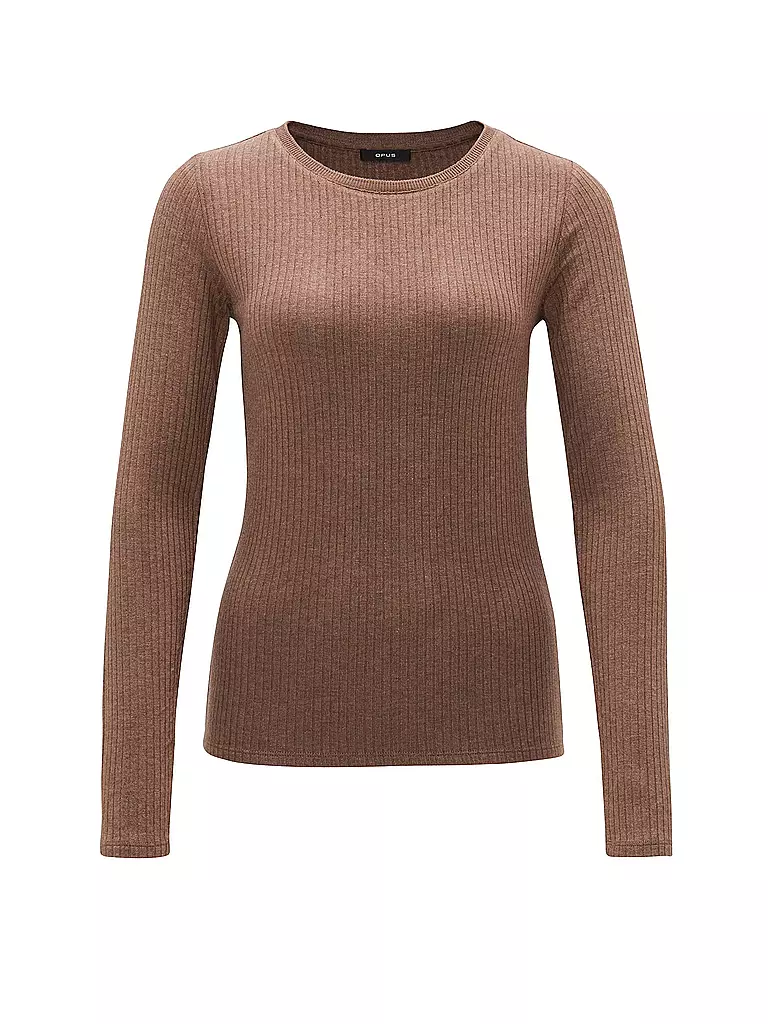 OPUS Langarmshirt SULIKKO SOFT braun