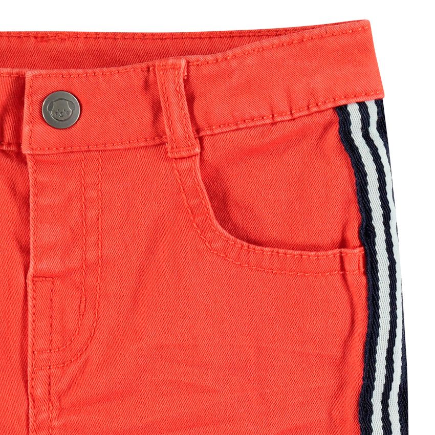 Pantalon en toile effet crinkle à bandes sur les côtés - Multicolore