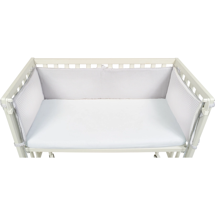 Dr. Sonne Nestchen für Beistellbett Waffelpiquet Uni weiss 26 x 170 cm