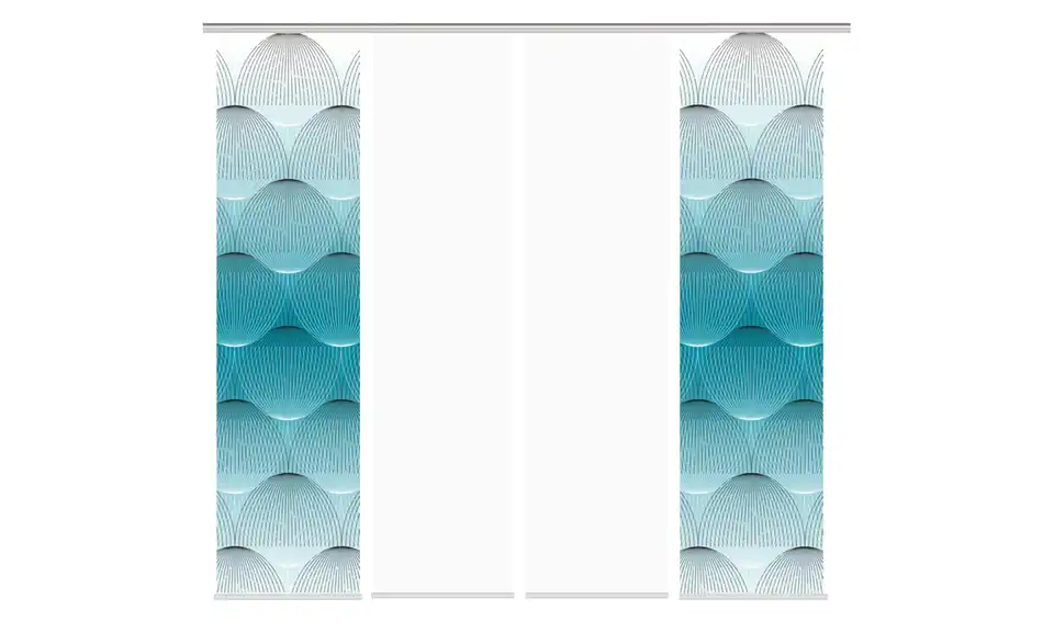 Schiebevorhang Blau 4er-Set
