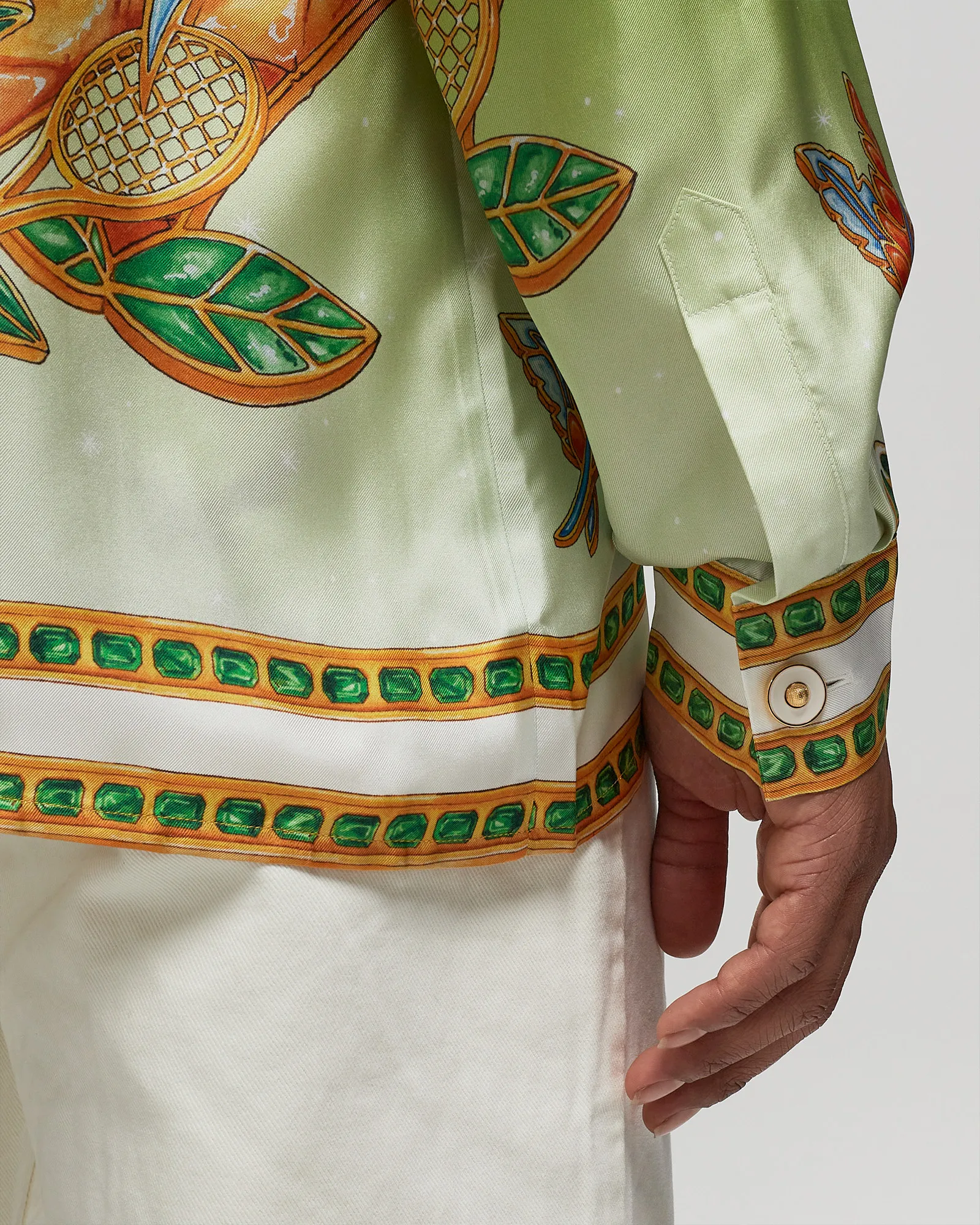 Casablanca UNISEX CUBAN COLLAR LONG SLEEVE SHIRT