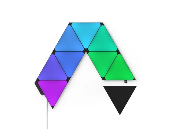 Nanoleaf Shapes Starter Kit - Lyspanelsæt - LED - 230 x 200 mm - 1.5 W - 16 millioner farver - 1200-6500 K - triangel - sort
