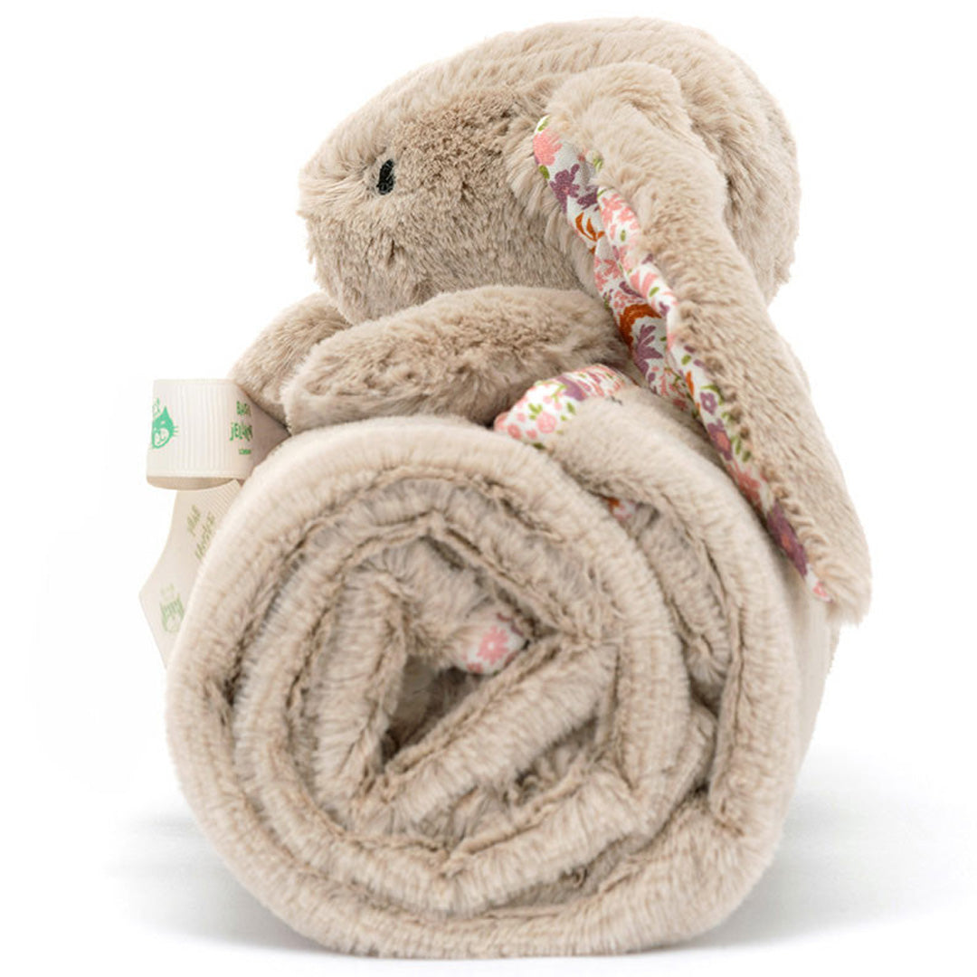 jellycat knuffeldekentje bashful konijn - beige - petal - 70x56 cm