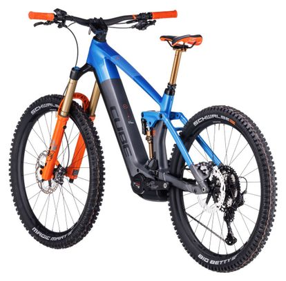 VTT Électrique Tout-Suspendu Cube Stereo Hybrid 160 HPC Actionteam 750 27.5 Shimano XT 12V 750 Wh 27.5'' Bleu Gris Actionteam