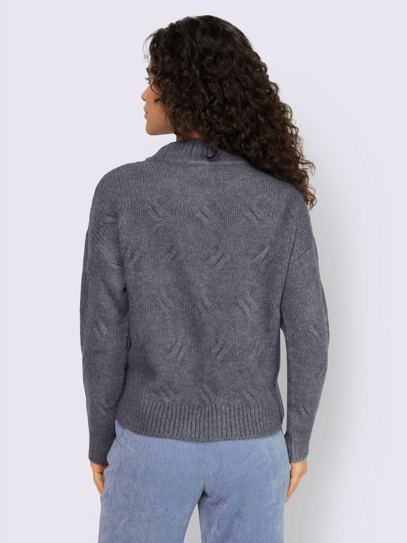 Pull col montant motif torsadé mode