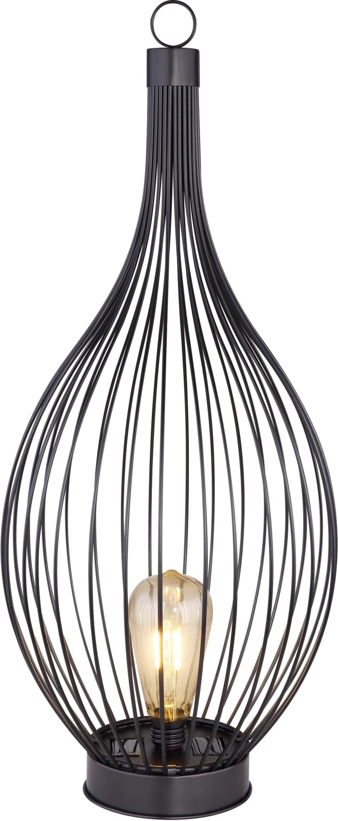 Solarleuchte - schwarz - Metall - 57 cm hoch
