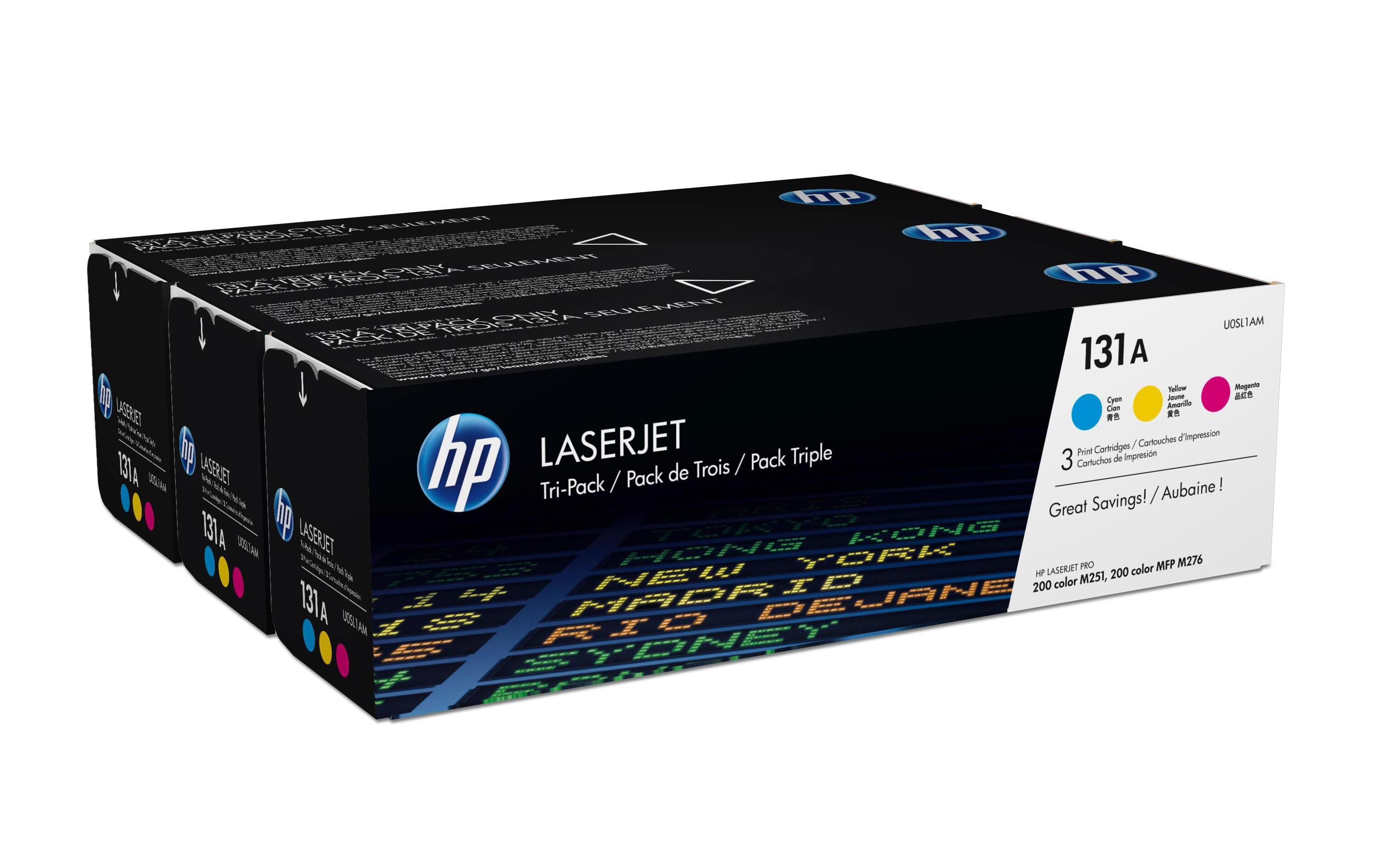 Toner Nr. 131A (U0SL1AM) Cyan/Magenta/Yellow<br>Tonerkartusche