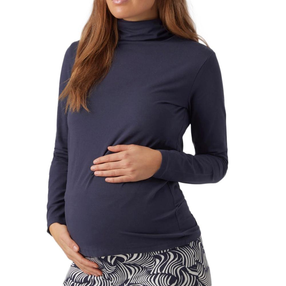 Mamalicious T-shirt Manches Longues Marine Femme Mamalicious Rollneck