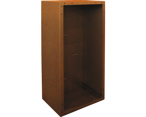 Palatino Corten haardhoutschuilplaats met achterwand, 55 x 40 x 120 cm, bruin