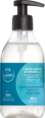 Laino Savon Liquide De Marseille Mains Et Corps Peaux Sensibles Flacon-Pompe 300ml
