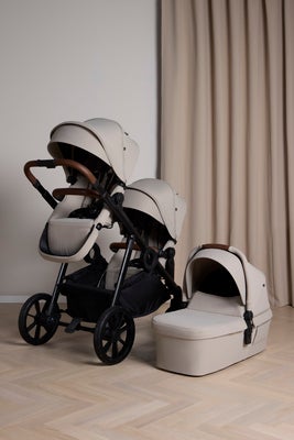 Beemoo Pro Multi 2 Søskenvogn inkl. Liggedel, Latte Beige