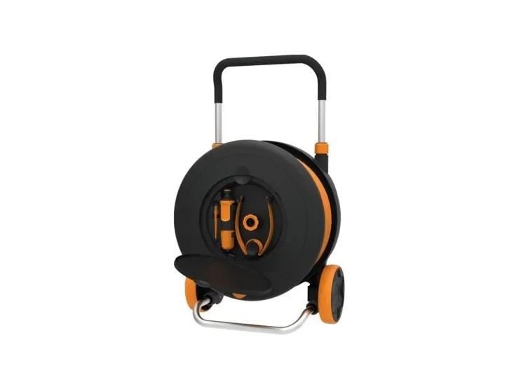 Fiskars Waterwheel L, kurv hjul, Funktionel, Sort, Orange, 2 hjul, 398 mm, 250 mm
