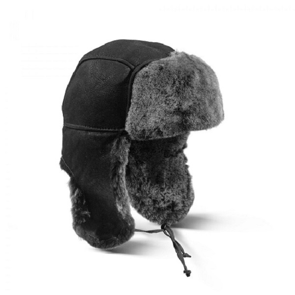 Louie Lammfellmütze /000 schwarz