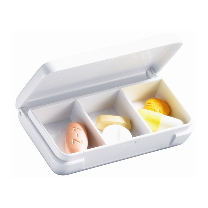 SAHAG Tablettendose klein 6.5x3.5cm weiss 3-teilig 1 Stk