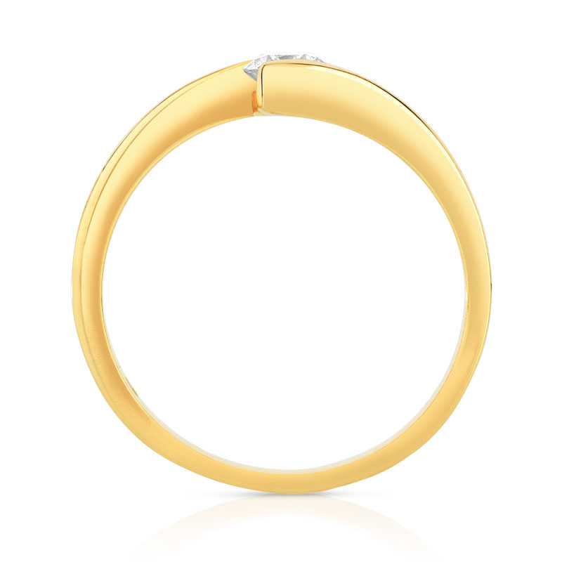 Bague solitaire or 750 jaune 25/100e de carat