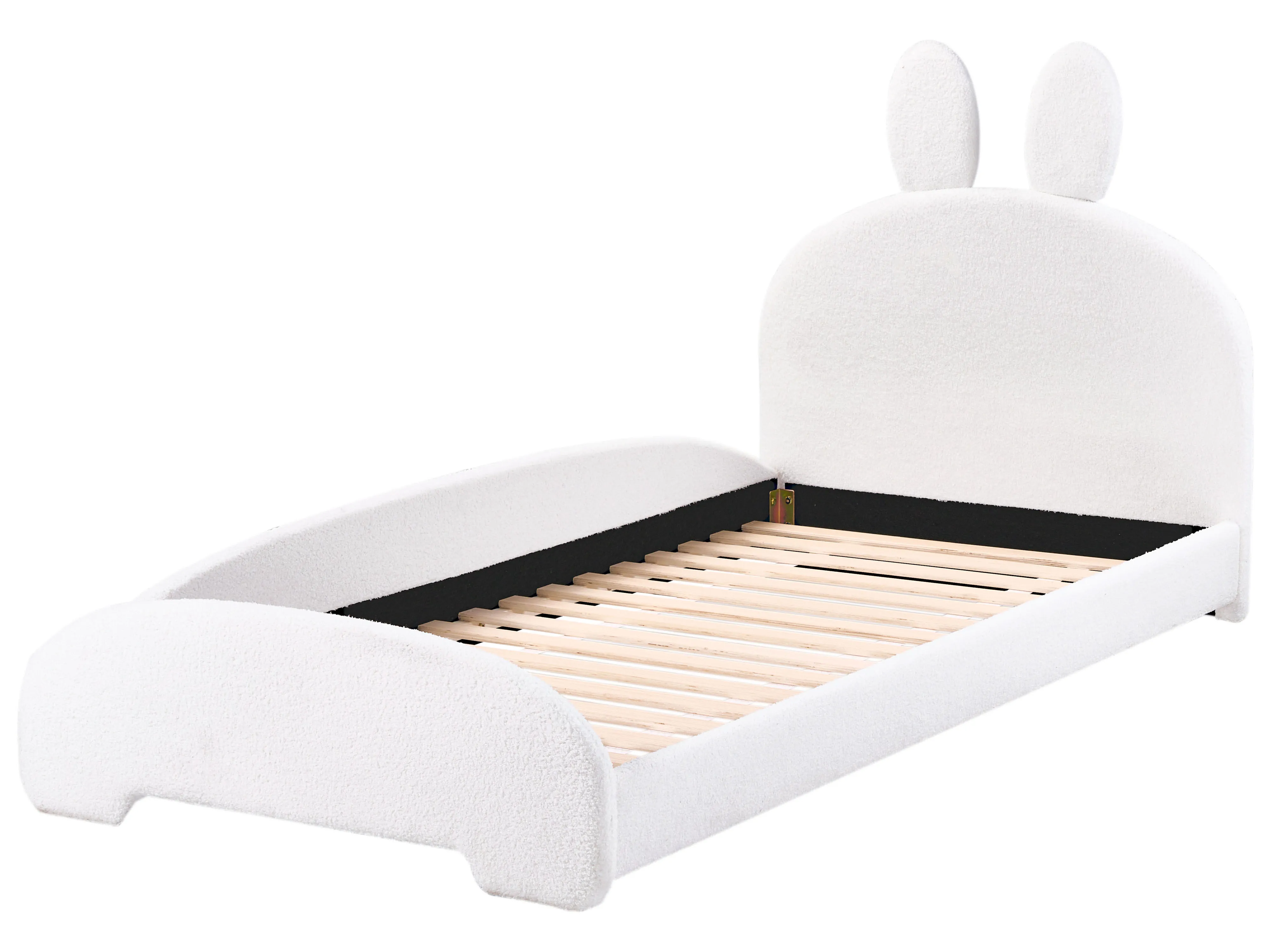Kinderbed Konijn Bouclé PERROS 90 x 200 cm Gebroken wit