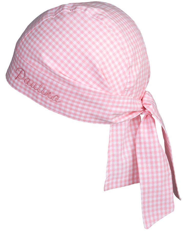 Personalisiertes Piratentuch rosa (Stickfarbe: bordeaux)
