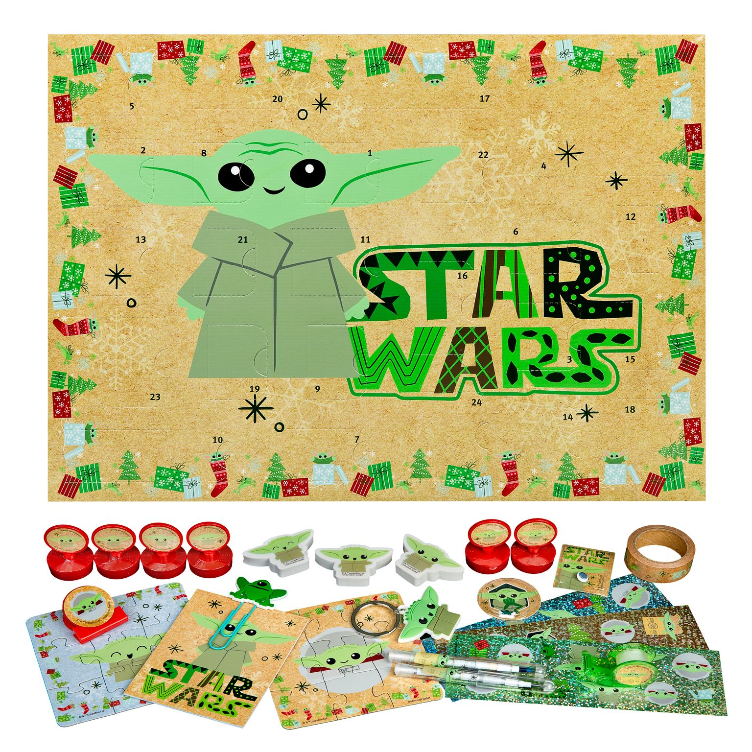 Star Wars - (44x31cm) Adventskalender Geschenk Weihnachts Kalender Lizenziert - Yoda