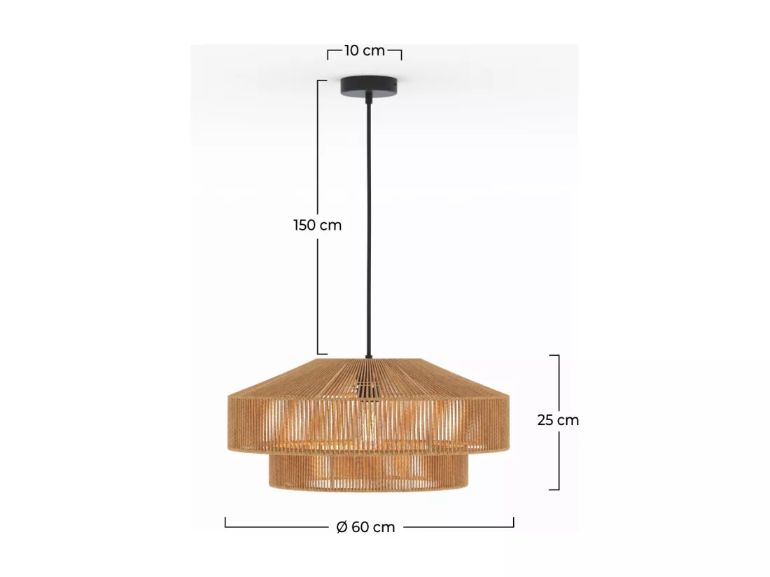 Suspension ronde en papier de corde 60 cm - Clairia