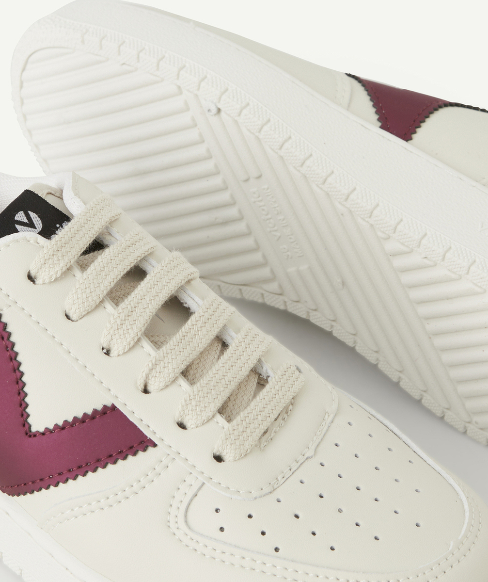 VICTORIABASKETS MADRID FILLE BLANC BORDEAUX ET MOTIF LÉOPARD