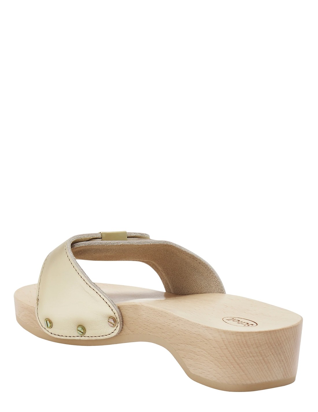 scholl sabots femme pescura heel cuir or