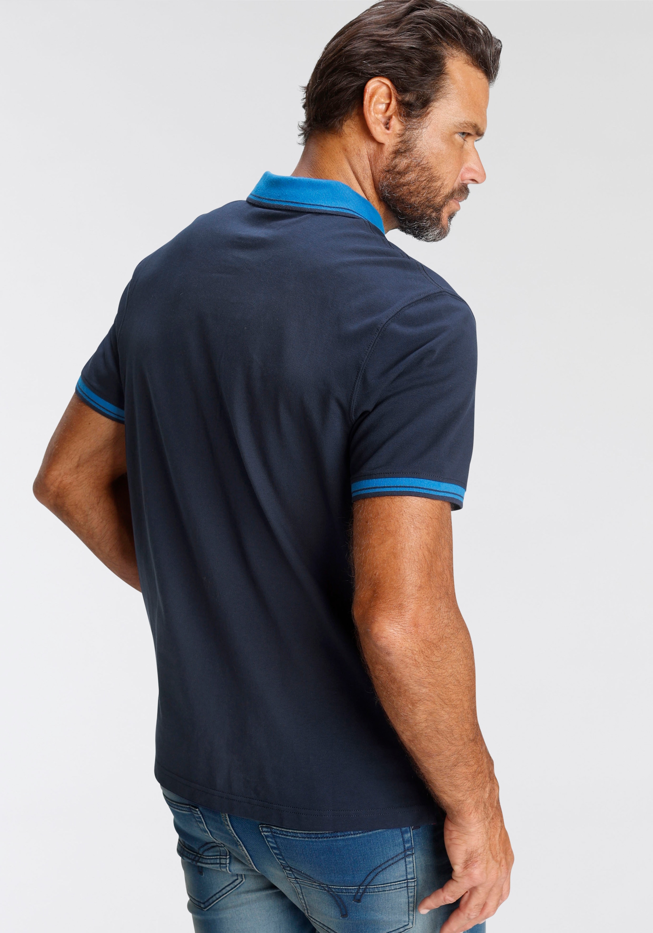 Man's World Poloshirt , Kurzarm,  lässige Passform,  bedruckt,  Polokragen