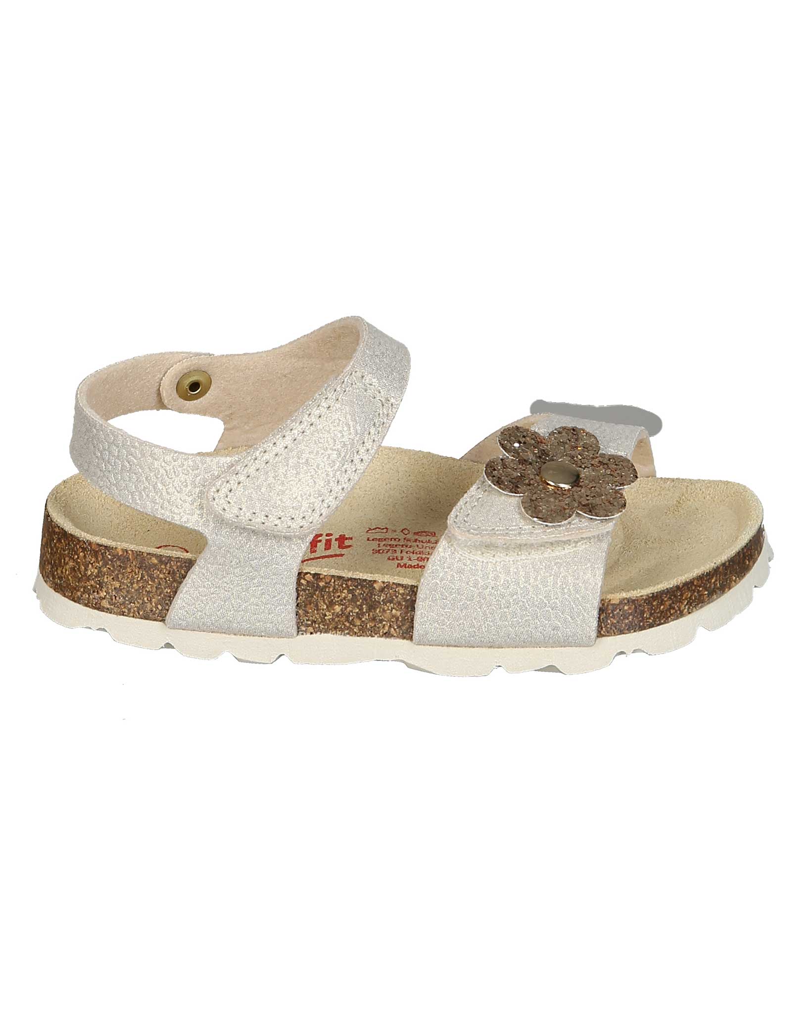 Klett-Sandalen GLITZERBLUME in gold